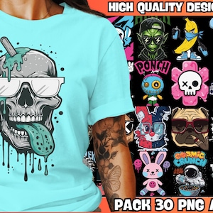 30 Urban Design – Premium Casual Style Design Packs, Trendy T-shirt Design Pack, Pop Culture, Urban Wear, T-shirt Prints Design.