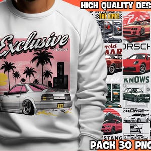 30 Car t-shirt designs - Premium Casual Style Design Packs, Trendy T-shirt Design Pack, Pop Culture, Urban Wear, T-shirt Prints Design.