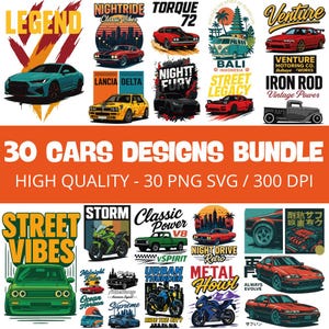 Cars Designs Bundle SVG: Urban Style Graphics Pack  (commercial use)