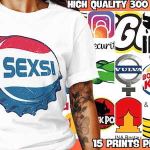Funny Parody Logo PNG Bundle: 15 Satirical Brand Designs (Digital Download