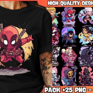 25+ Animated Superhero Designs - Premium Casual Style Design Packs, Trendy T-shirt Design Pack, Urban Design, Superhero, Kids, Urban Wear.