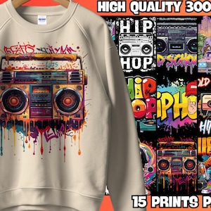 15 Rap Music T-Shirt Graphics: Urban Designs Bundle (PNG, AI)