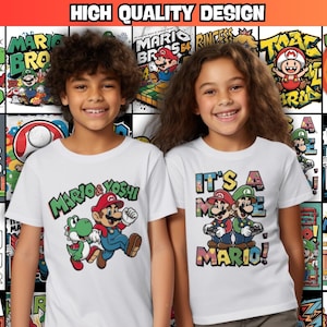 35+ Mario Designs: Premium Casual Style Design Packs, fashion t-shirt design packs, urban design, video game, Superhero,  urban clothing.