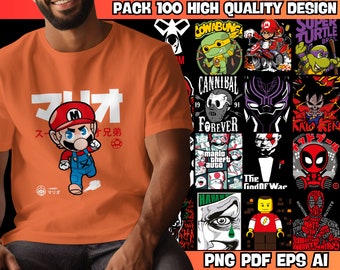 100 Animated Urban Designs - Premium Casual Style Design Packs, Trendy T-shirt Design, Urban Design, Superhero Desing, Kids, Urban Wear