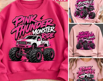 Pink Monster Truck PNG Bundle Girls Off Road Racing Sublimation Digital Download File