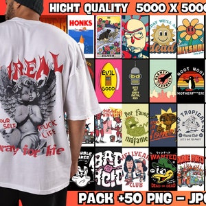 50 Urban Design - pacotes de design de estilo casual premium, pacote de design de camisetas modernas, cultura pop, roupas urbanas, design de estampas de camisetas.