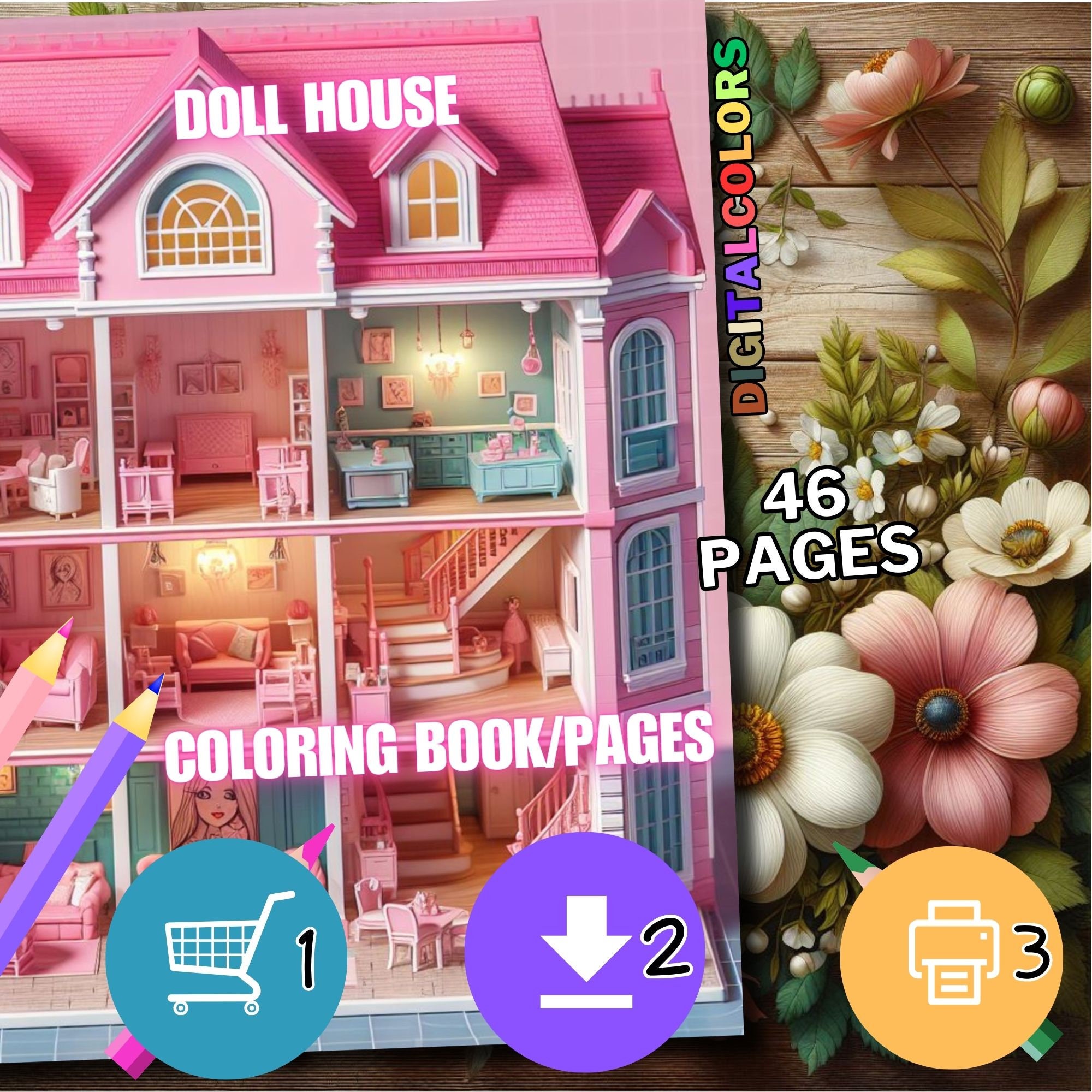 46 Doll House Coloring Pages Dolls Home Printable Fantasy Coloring Book ...