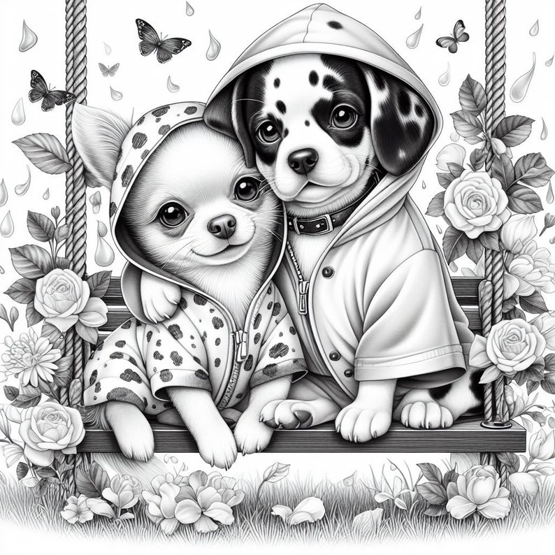 57 Dalmatian and Chihuahua on Swing Coloring, Dog Coloring Pages, Dogs ...