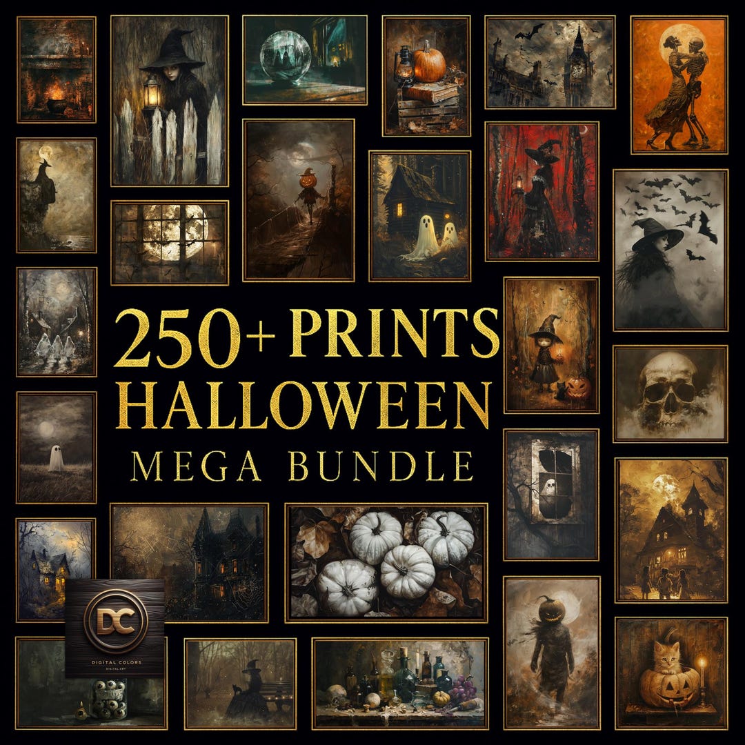 Halloween Prints Mega Bundle | 250+ Gothic Wall Art | Spooky Fall Decor ...