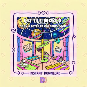 Cozy Coloring Book, Little World, Detailed Coloring Pages, 38 Magical Fantasy Scenes, Bold and Easy, Coco Wyo, Procreate Printable PDF & PNG