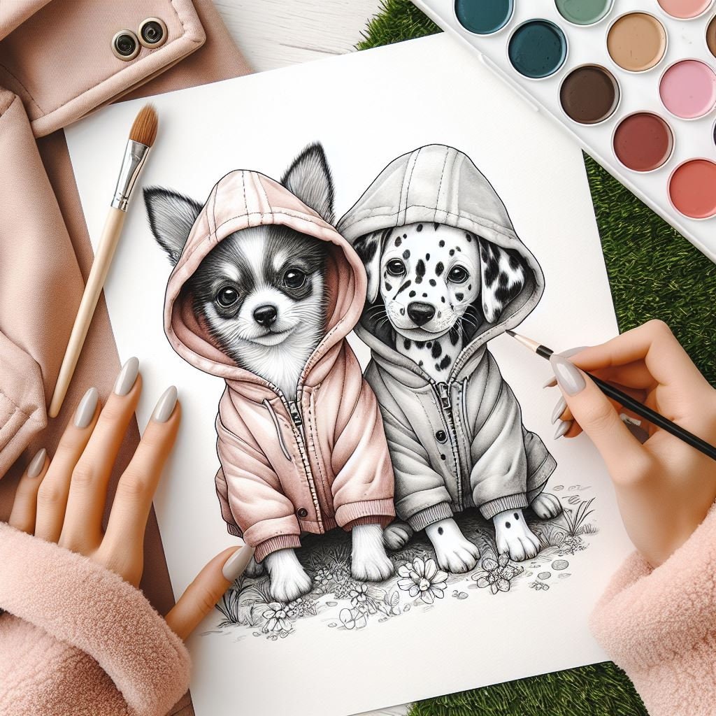 57 Dalmatian and Chihuahua on Swing Coloring, Dog Coloring Pages, Dogs ...