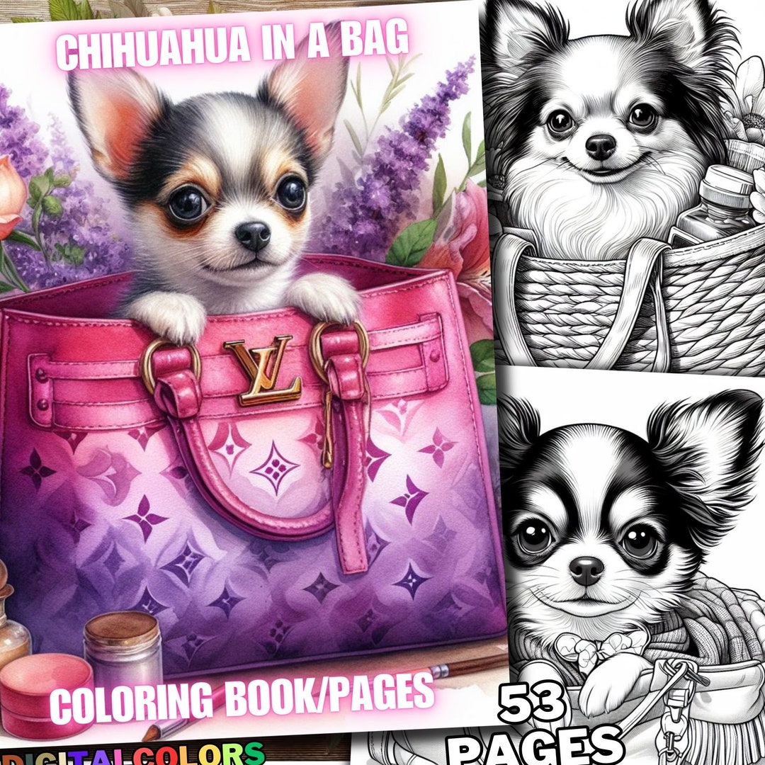 53 Dog Chihuahua in a Bag, Dogs Chihuahua in a Bag Coloring Book, Pages ...