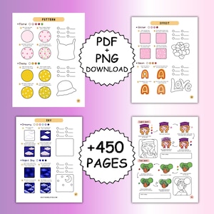 簡単な模様の描き方 塗り絵パック＆大胆なデザイン集（PDF + PNG） 画像 5