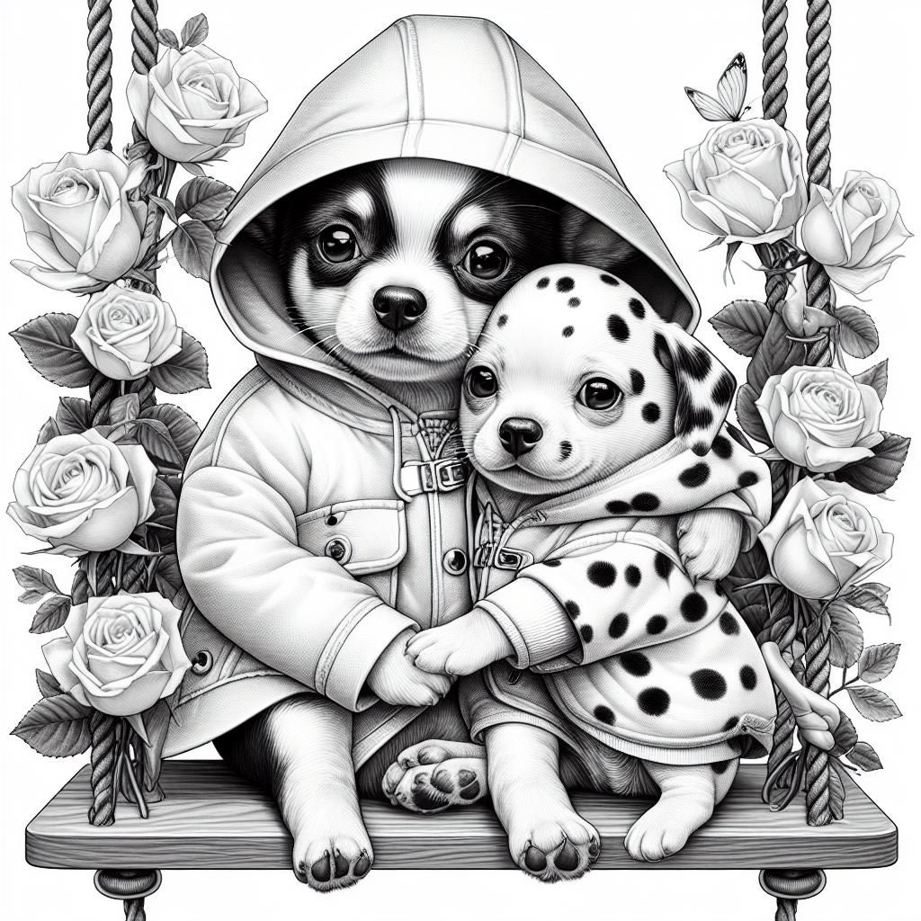 57 Dalmatian and Chihuahua on Swing Coloring, Dog Coloring Pages, Dogs ...