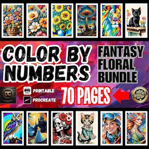 Puede incluir: Una colección de 70 páginas para colorear imprimibles con temas de fantasía y florales. Las páginas están diseñadas para adultos y niños y se pueden colorear con marcadores, crayones o lápices de colores. Las páginas son de alta calidad y perfectas para relajarse y expresar la creatividad.