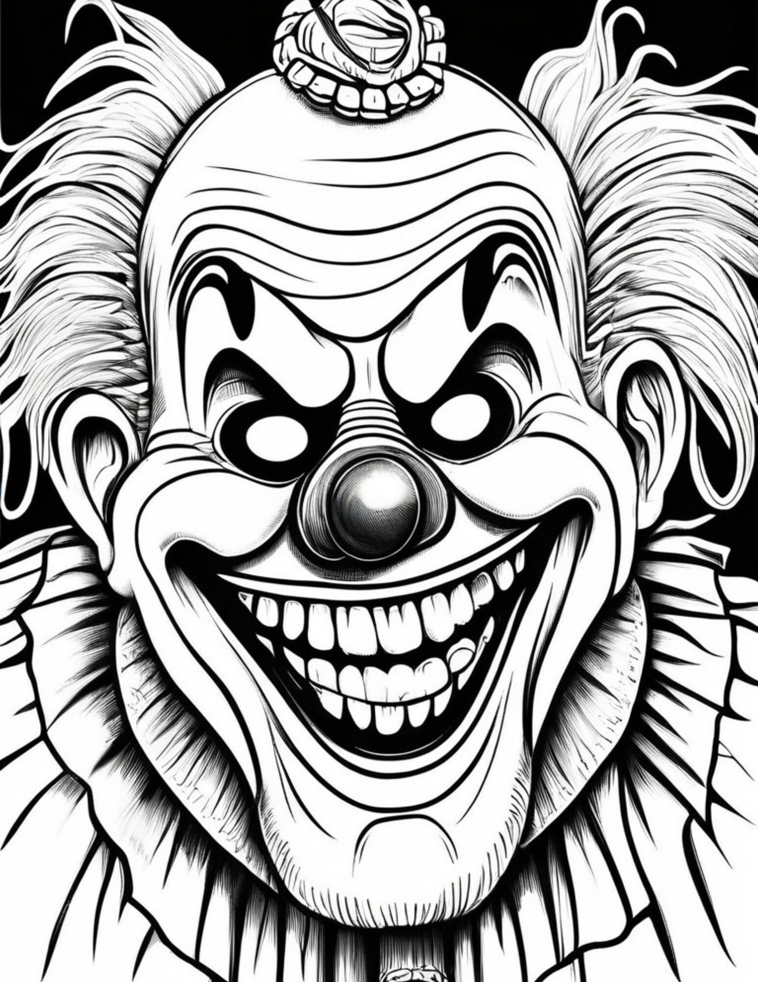 40 Grusel-Clowns Malbuch Für Erwachsene – Anti-Stress-Ausmalbuch Mit Horrorclown-Motiven, Kreative Entspannung