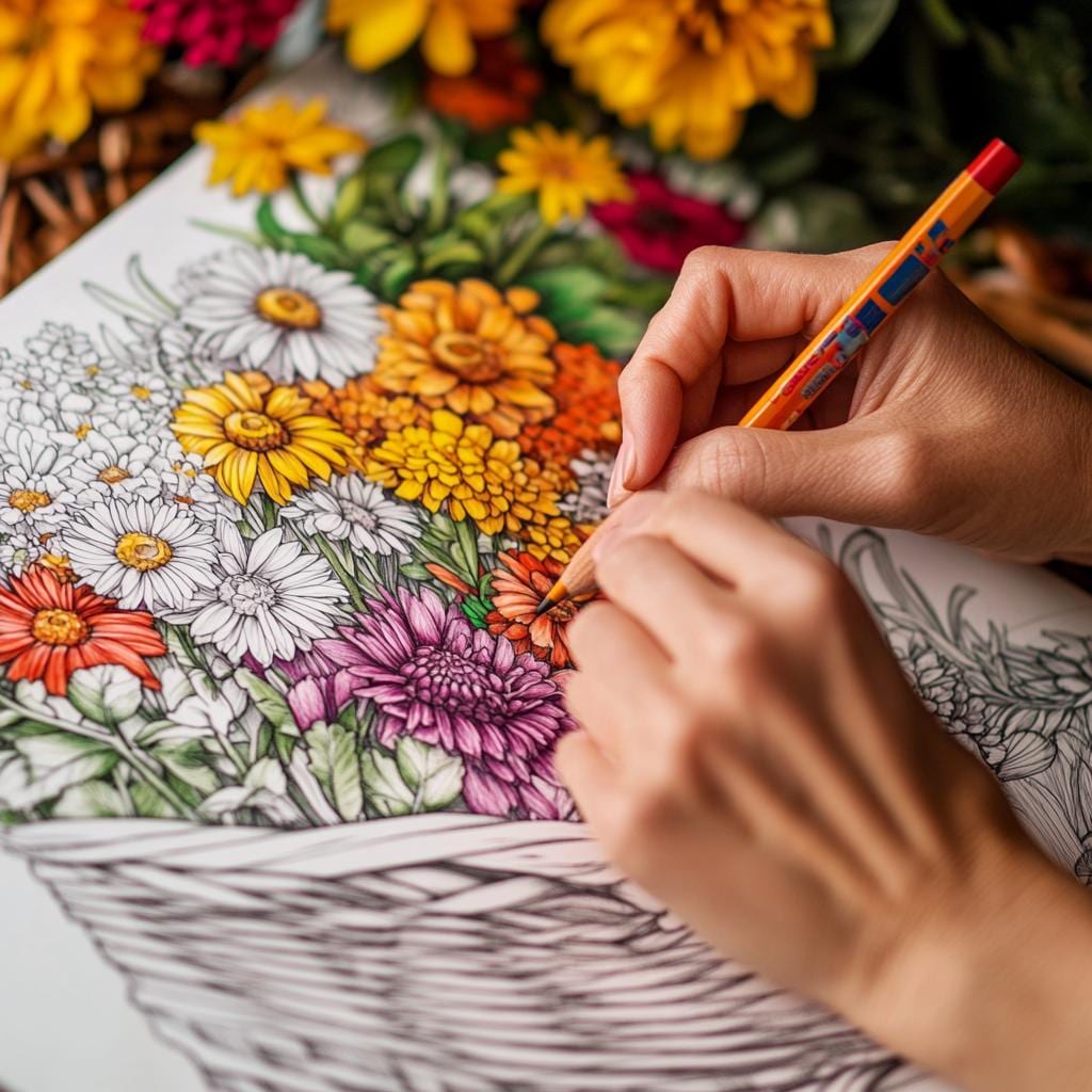 165 Autumn Flowers Coloring Pages, Fall Flower Coloring Book, Floral ...