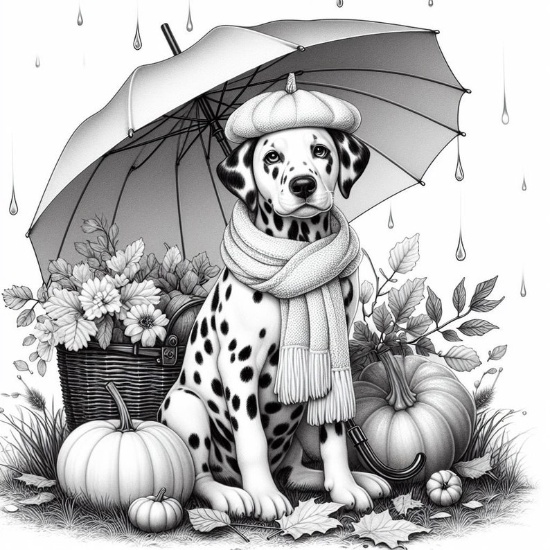 46 Dalmatian With Umbrella Coloring, Dog Coloring Pages, Dogs Coloring ...