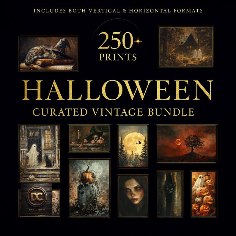 Halloween Prints Mega Bundle | 250+ Gothic Wall Art | Spooky Fall Decor ...
