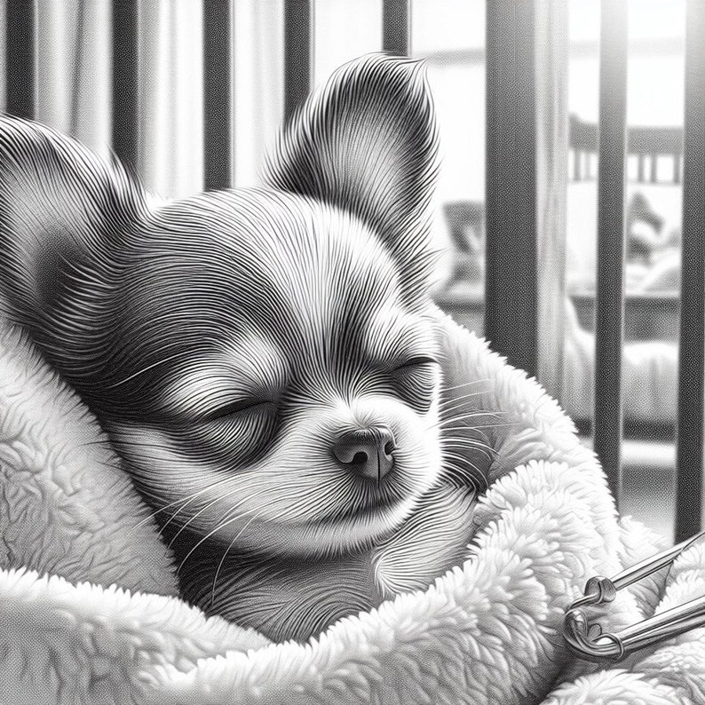 54 Chihuahua in a Cradle Coloring Pages, Dog Coloring Book, Dogs ...