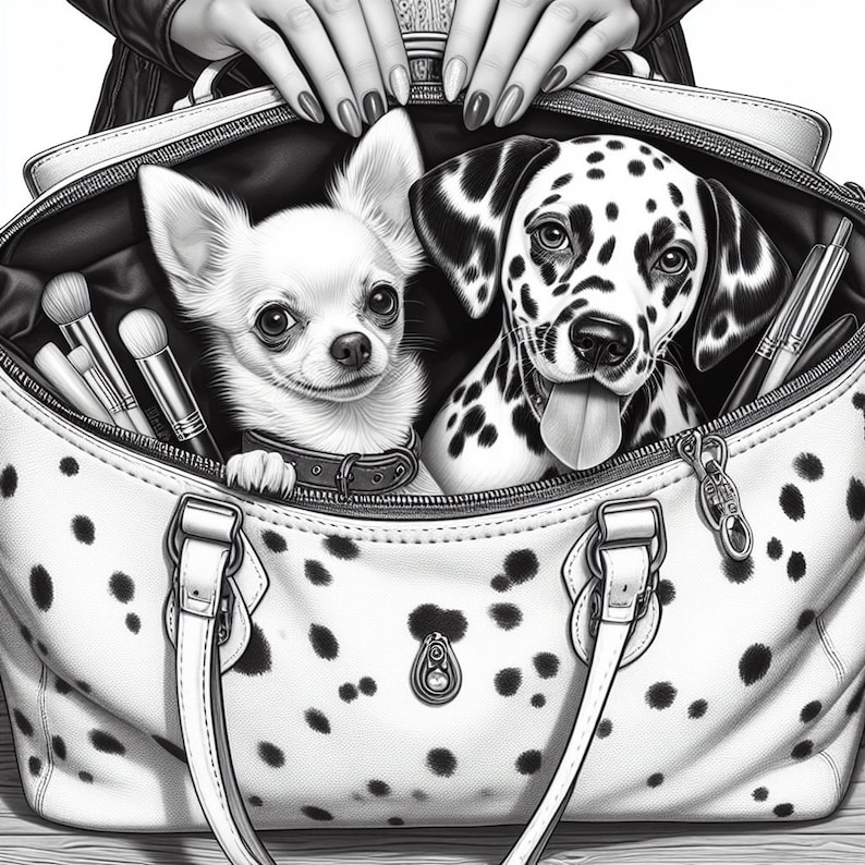 48 Dog Dalmatian and Chihuahua in a Bag Coloring Pages, Dogs Dalmatian ...