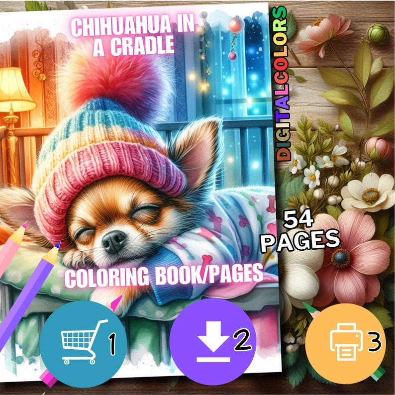 54 Chihuahua in a Cradle Coloring Pages, Dog Coloring Book, Dogs ...
