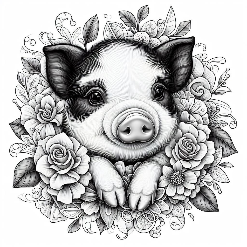 40 Floral Baby Pig Coloring Pictures Animals Coloring Pages Animal ...
