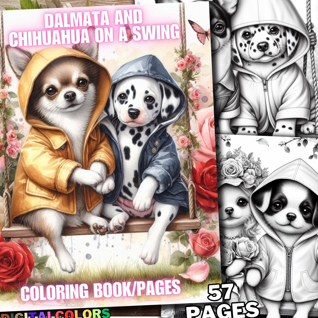 57 Dalmatian and Chihuahua on Swing Coloring, Dog Coloring Pages, Dogs ...