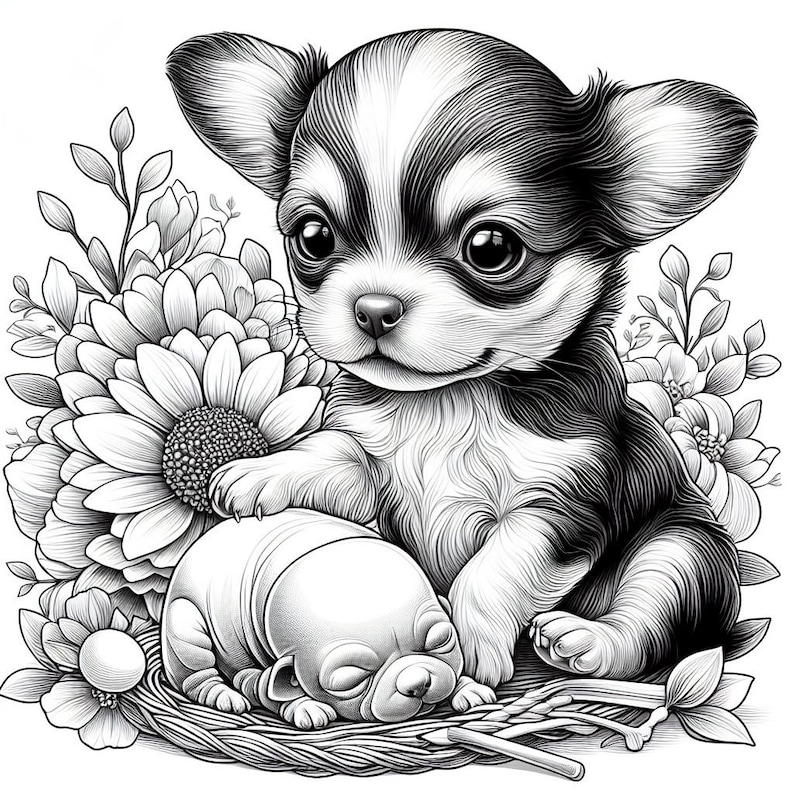 40 Chihuahua Coloring Book, Dogs Coloring Book, Dog Coloring Pages ...
