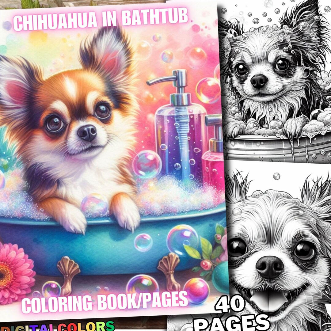 40 Dog Chihuahua in Bathtub Coloring Pages, Dogs Chihuahua in Bathtub ...