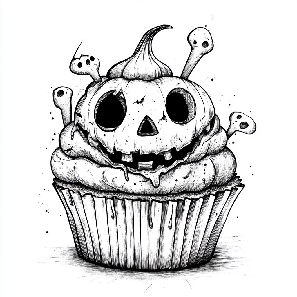85 Halloween snoep kleurplaten, Spooky Halloween dessert kleurboek,  griezelige lekkernijen en cupcakes, enge snoep grijswaarden volwassen print  pdf - Etsy België, image size:1024x1024