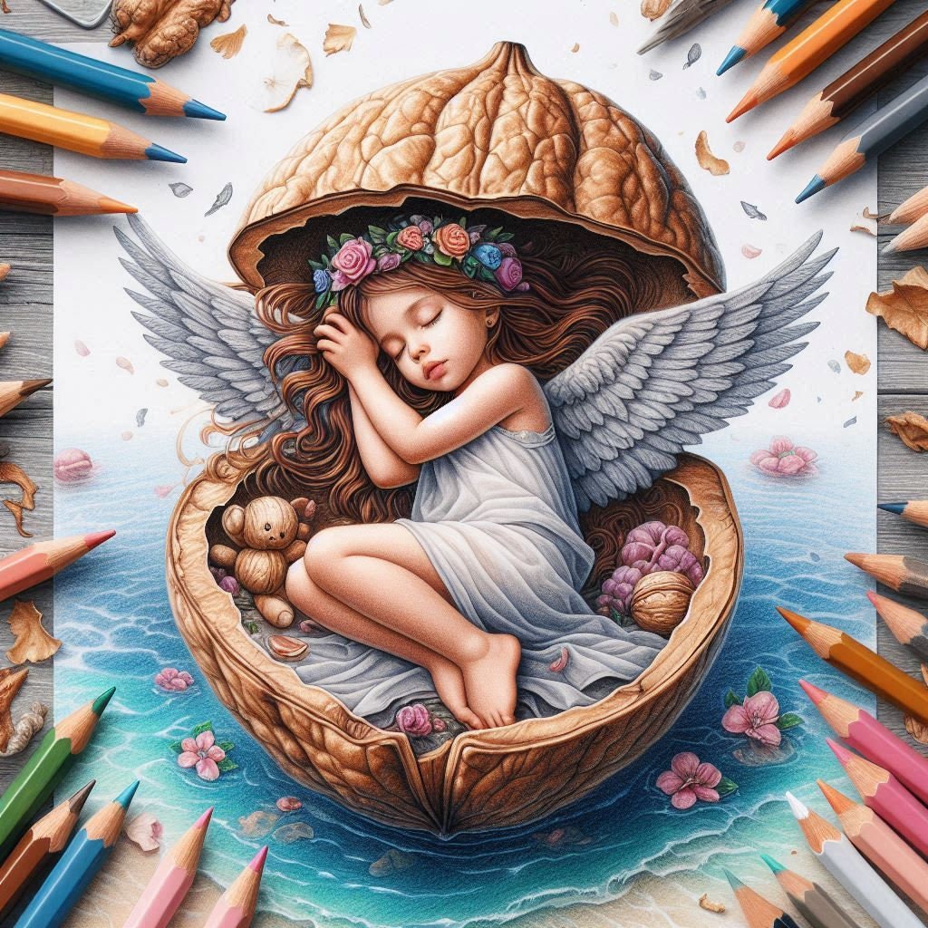 49 Angel Girl in a Nut Kleurplaten, Angel Coloring Book, Grayscale Fantasy  Angels Coloring, voor volwassenen en kinderen Download afdrukbare PDF -  Etsy België, image size:1024x1024