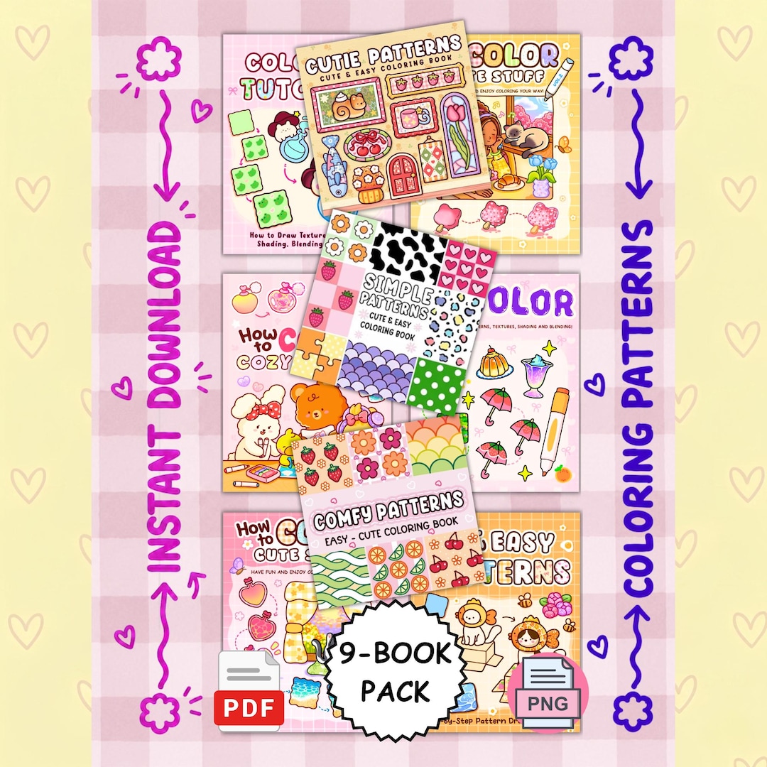 How to Draw Easy Patterns Coloring Book Pack & Bold Designs (PDF + PNG)