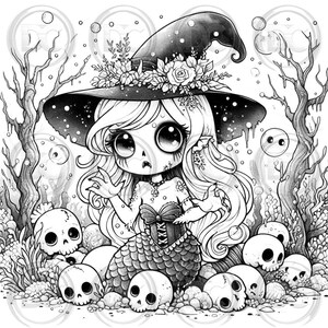 6 Creepy Coloring Pages Spooky Coloring Book Spooky Cutie Halloween