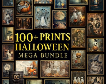 Halloween Prints Mega Bundle | 100+ Gothic Wall Art | Spooky Fall Decor | Dark Vintage Gallery | Printable Download | PNG 300 DPI
