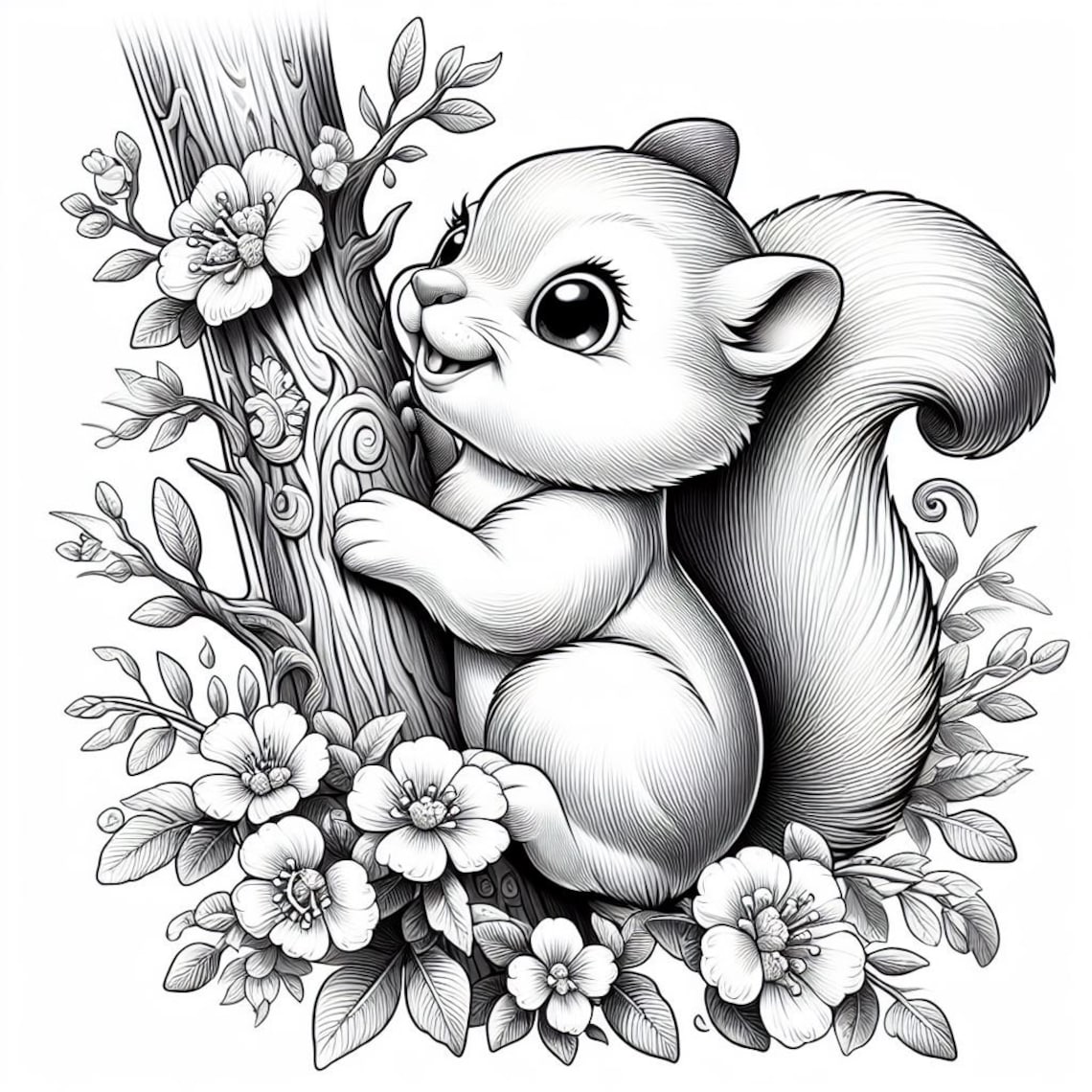 42 Floral Baby Squirrel Coloring Pages Cute Baby Animals Coloring Pages Little Farm Animal ...