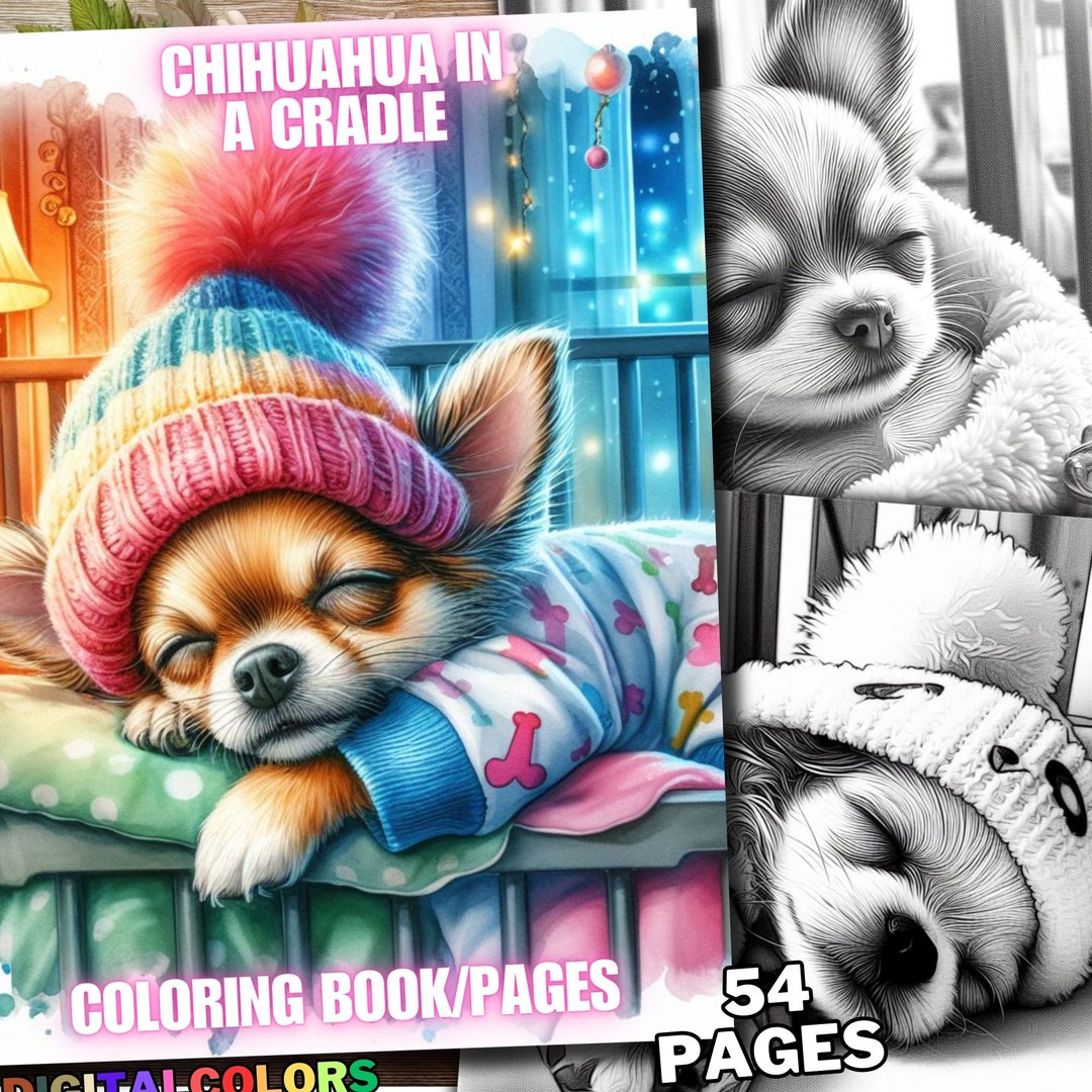 54 Chihuahua in a Cradle Coloring Pages, Dog Coloring Book, Dogs ...