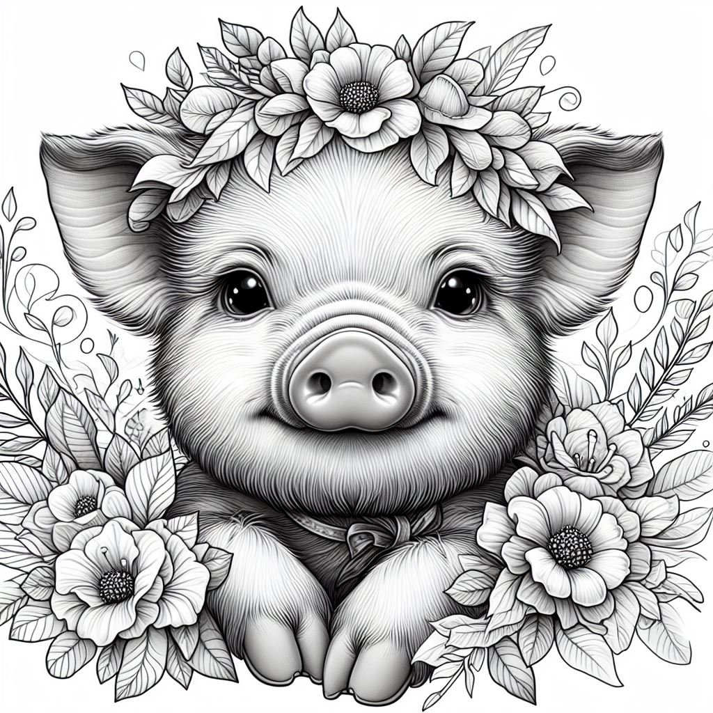 40 Floral Baby Pig Coloring Pictures Animals Coloring Pages Animal ...