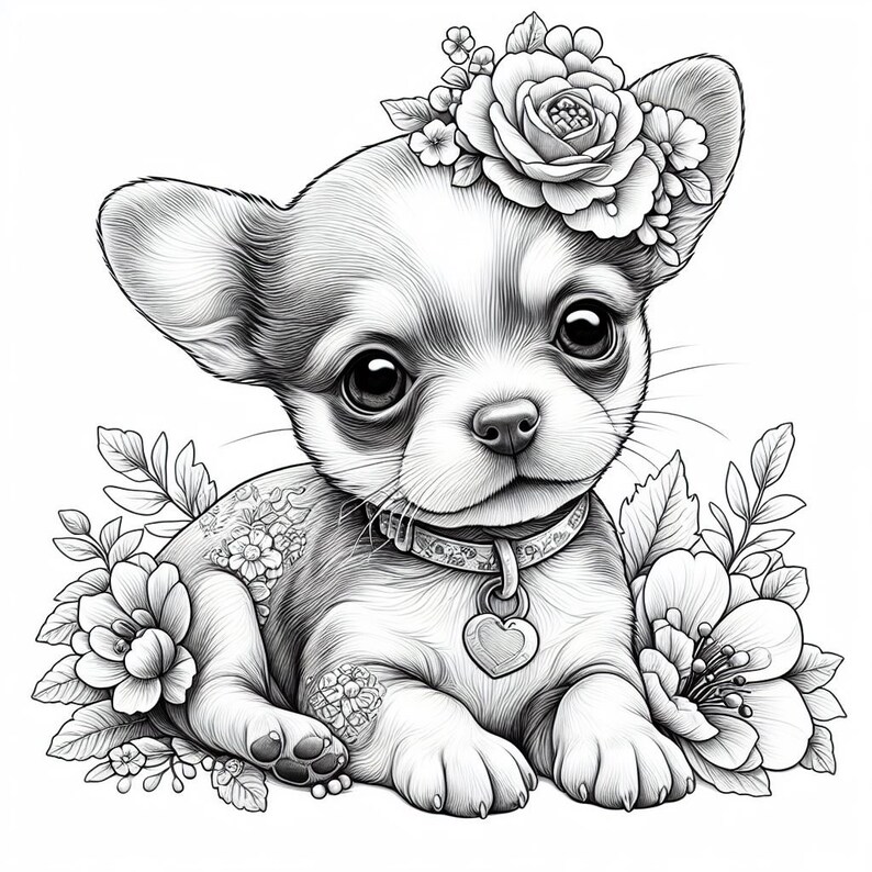 40 Chihuahua Coloring Book, Dogs Coloring Book, Dog Coloring Pages ...