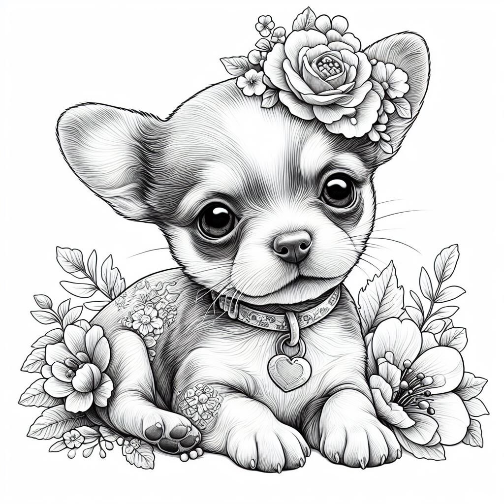 40 Chihuahua Coloring Book, Dogs Coloring Book, Dog Coloring Pages ...