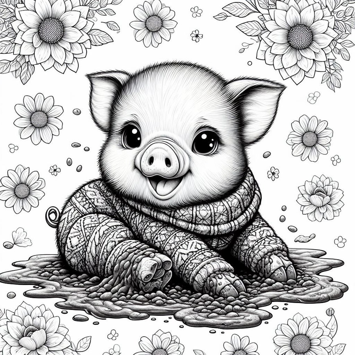 40 Floral Baby Pig Coloring Pictures Animals Coloring Pages Animal