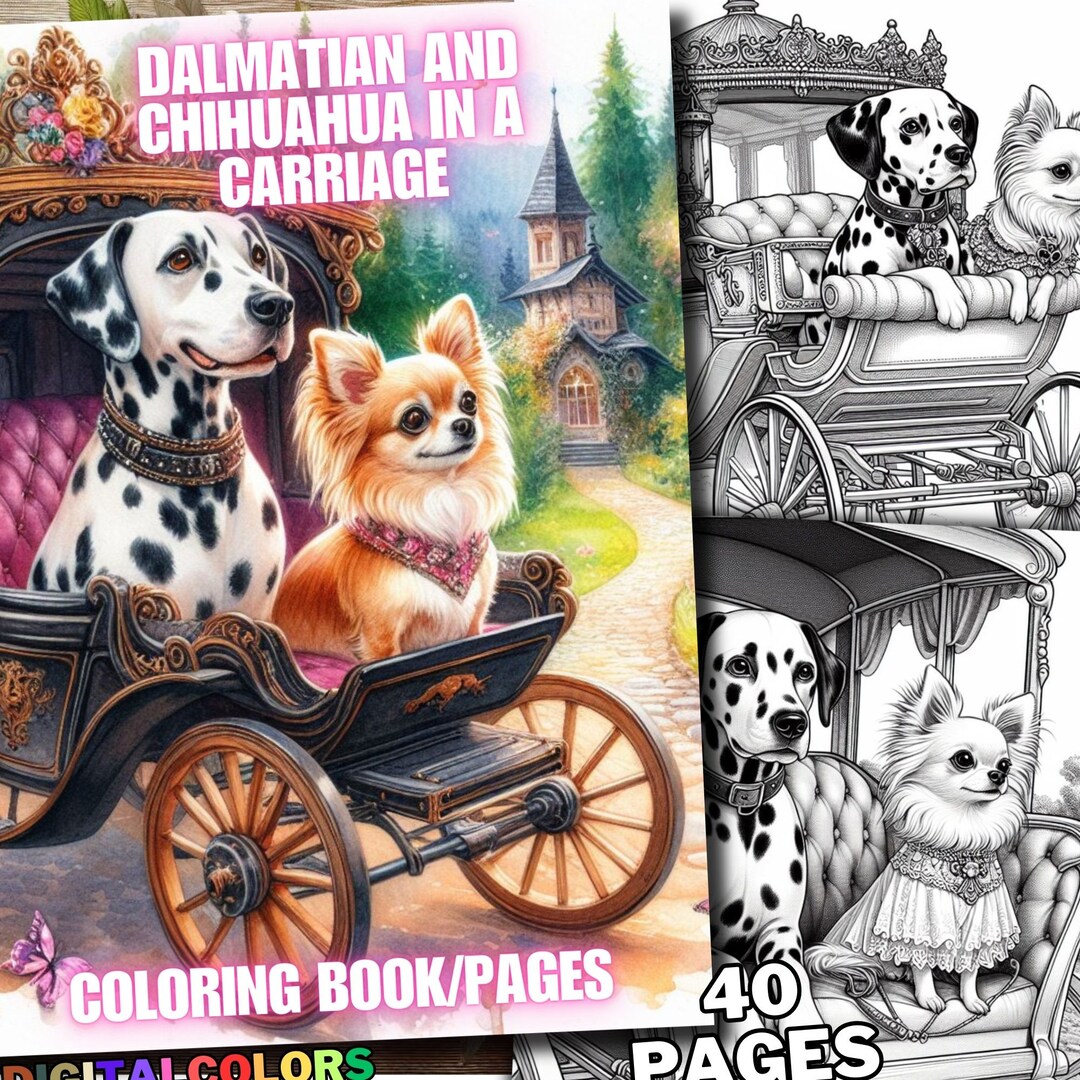 40 Dog Dalmatian and Chihuahua in a Carriage Coloring Pages Dogs ...