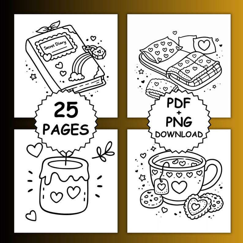 Cozy Love Bold and Easy Coloring Book, 25 Cute Cozy Coloring Pages ...