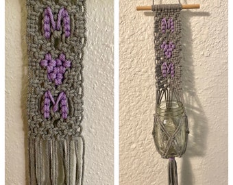 Macrame Mom Wall Hanging for Jar/Candle/Plant