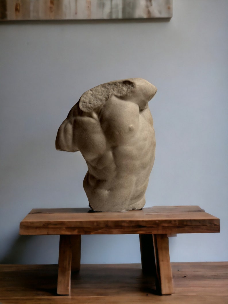 Estatua de hormigón del torso de Gaddi, escultura del torso masculino de cemento, esculturas clásicas del griego antiguo imagen 2