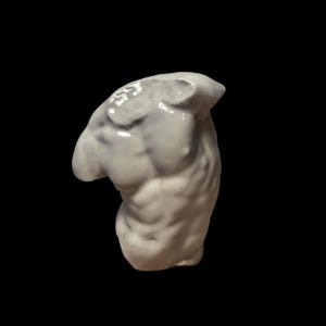 Ceramic Gaddi Torso Statue, Classical Male Torso Sculpture