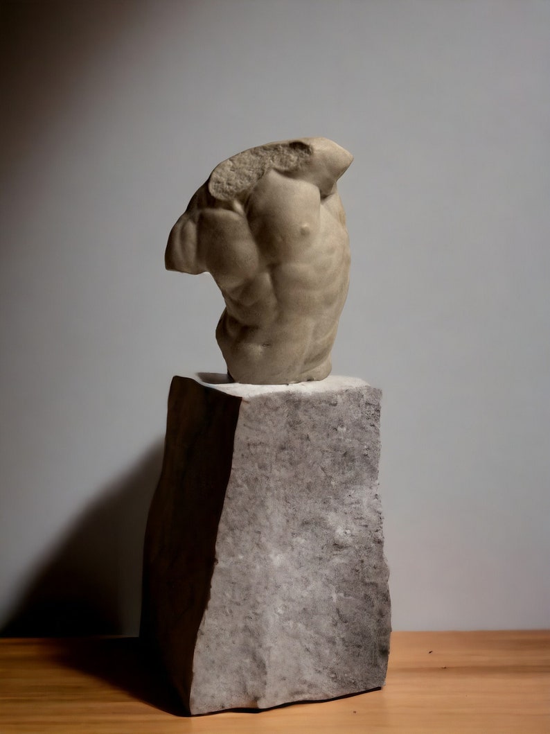 Estatua de hormigón del torso de Gaddi, escultura del torso masculino de cemento, esculturas clásicas del griego antiguo imagen 10