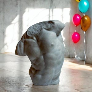 Concrete Gaddi Torso Statue, Male Torso Sculpture, Classical Sculptures of Ancient Greek