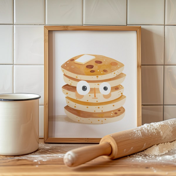 Tasty Pancake Breakfast Print. High Quality Kitchen Decor. Contemporary Modern Bistro Artwork. Gift for Chef or Home Cook.