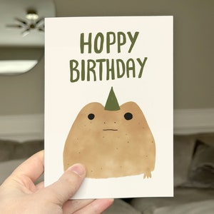 Happy Birthday Toad Card. Personalized Custom Message. High Quality Print Direct Send Greeting. Gift for child friend bday